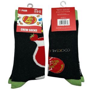 1x  Jelly Belly Novelty Crew Socks Adult Set Size 6-13
